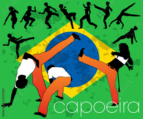 Capoeira silhouettes set