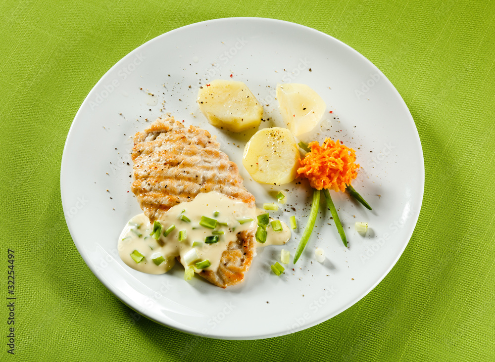 Grilled chicken breast and vegetables Grilled chicken breast and vegetables
