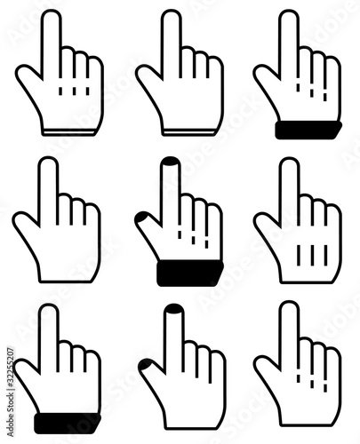 Computer Maus Computermaus Mauszeiger Cursor Hand Set 4