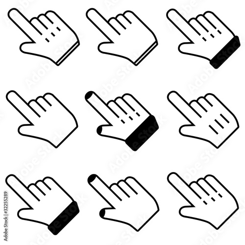 Computer Maus Computermaus Mauszeiger Cursor Hand Set 5