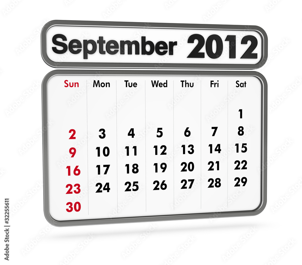 calendar 2012 - september month calendar 2012 - september month