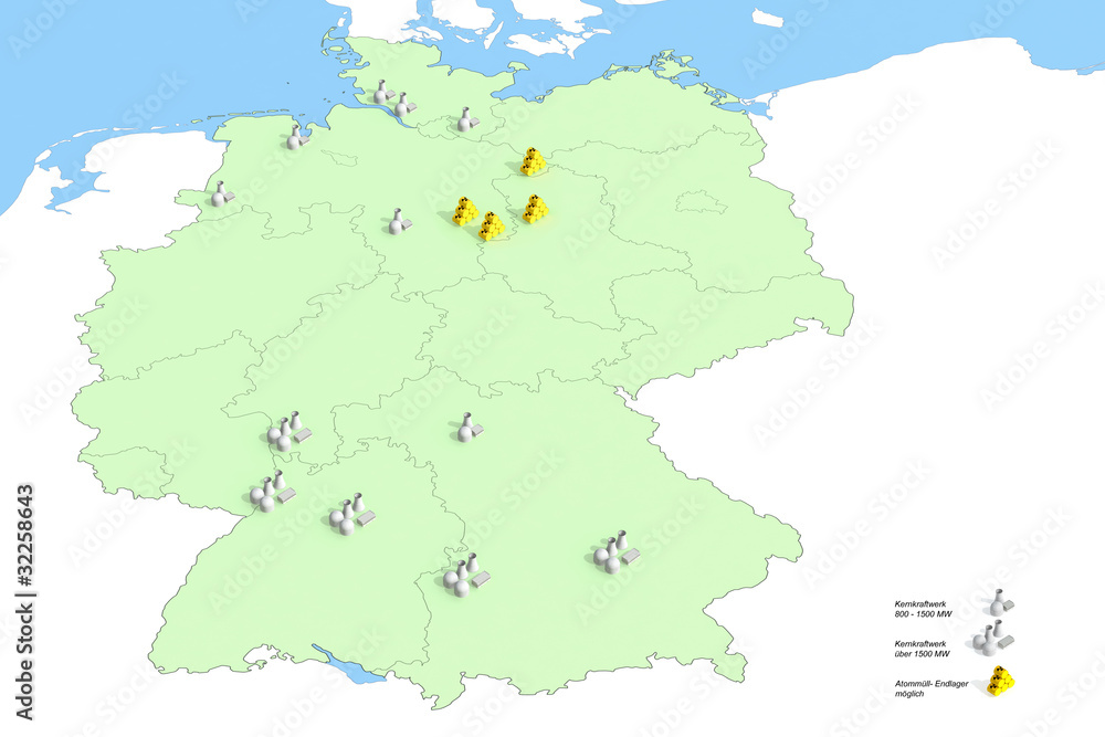 Atomkraftwerke in Deutschland  2011, Quelle: Bundesumweltamt