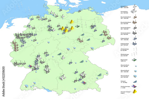 Kraftwerke in Deutschland  2011, Quelle: Bundesumweltamt photo