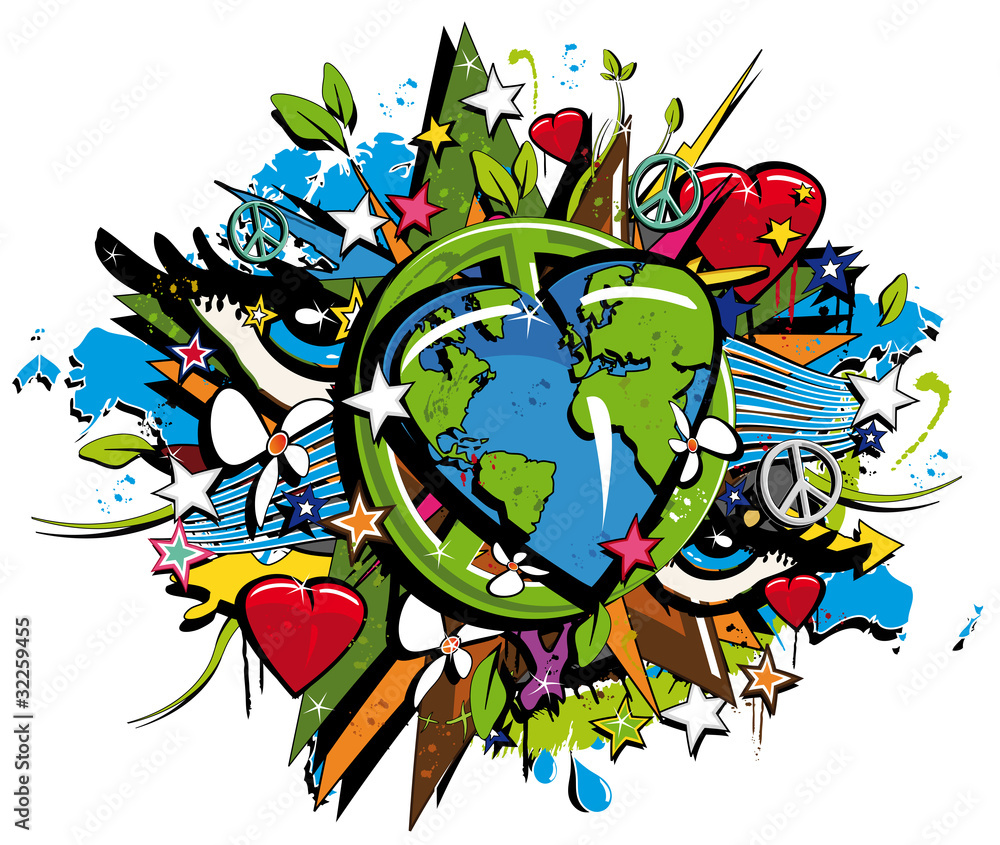 Graffiti Bio Earth Sustainable Development symbol pop art Stock  Illustration | Adobe Stock
