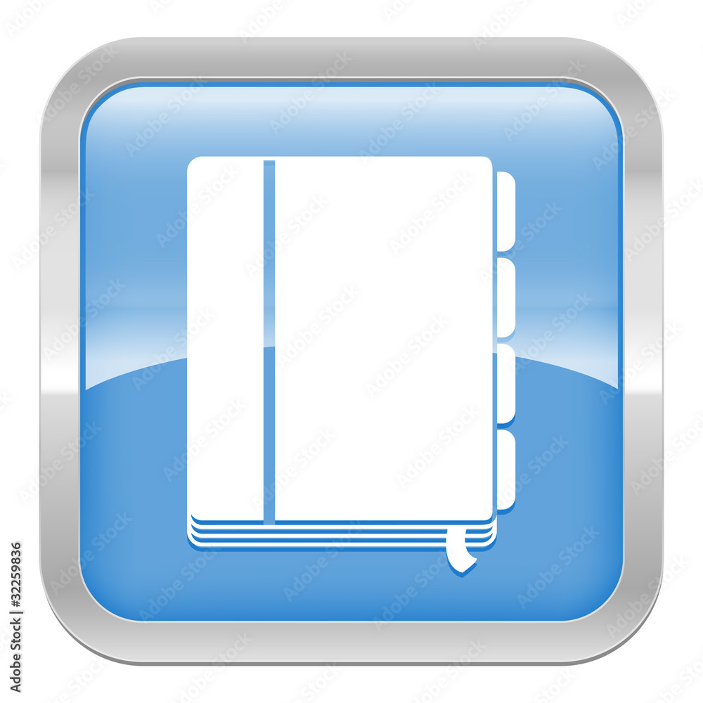 pictogramme carnet d'adresse série carré bleu Stock Vector