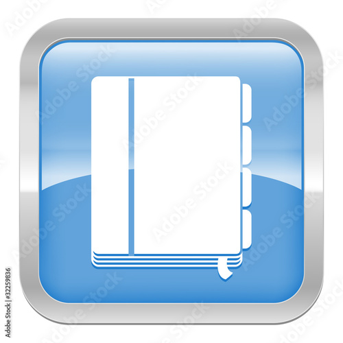 pictogramme carnet d'adresse série carré bleu