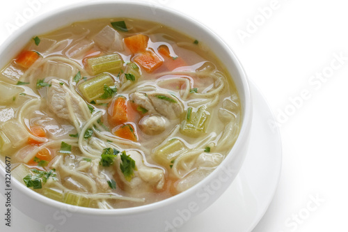 chicken noodle soup , cold and flu fighting soup