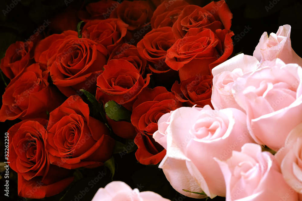Fototapeta premium decorative beautiful bouquet of red fresh roses