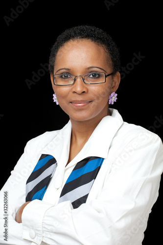Portrait of intellegent  business woman wearing glasses