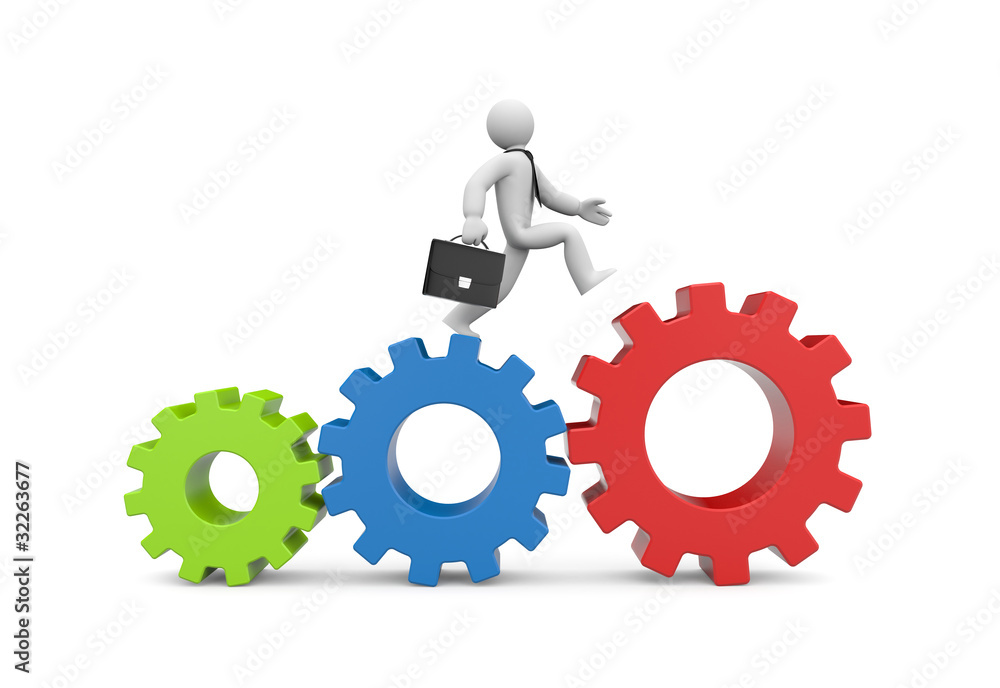 Running businessman. Image contain clipping path Running businessman. Image contain clipping path