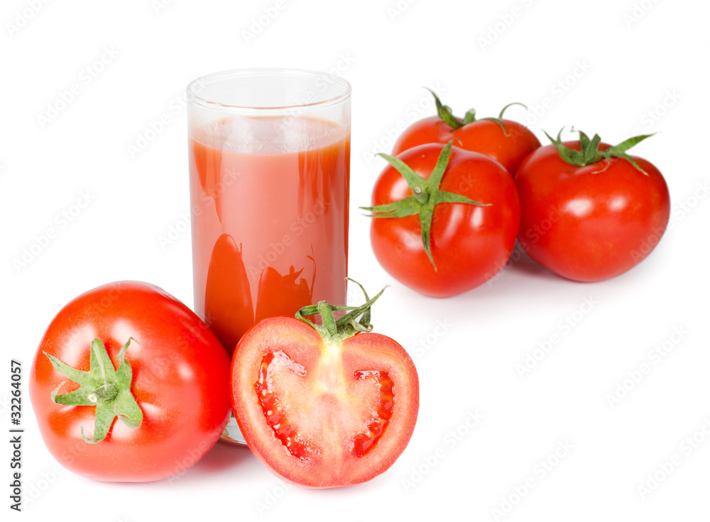 Red fresh tomato isolated on white Red fresh tomato isolated on white