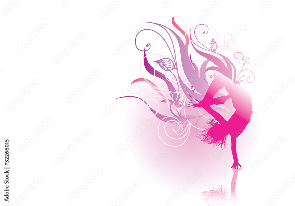 pink silhouette dancer