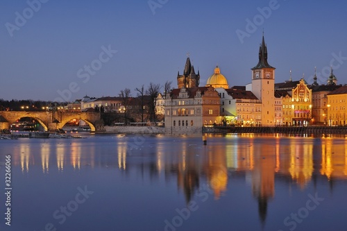 Prague Night Riverside