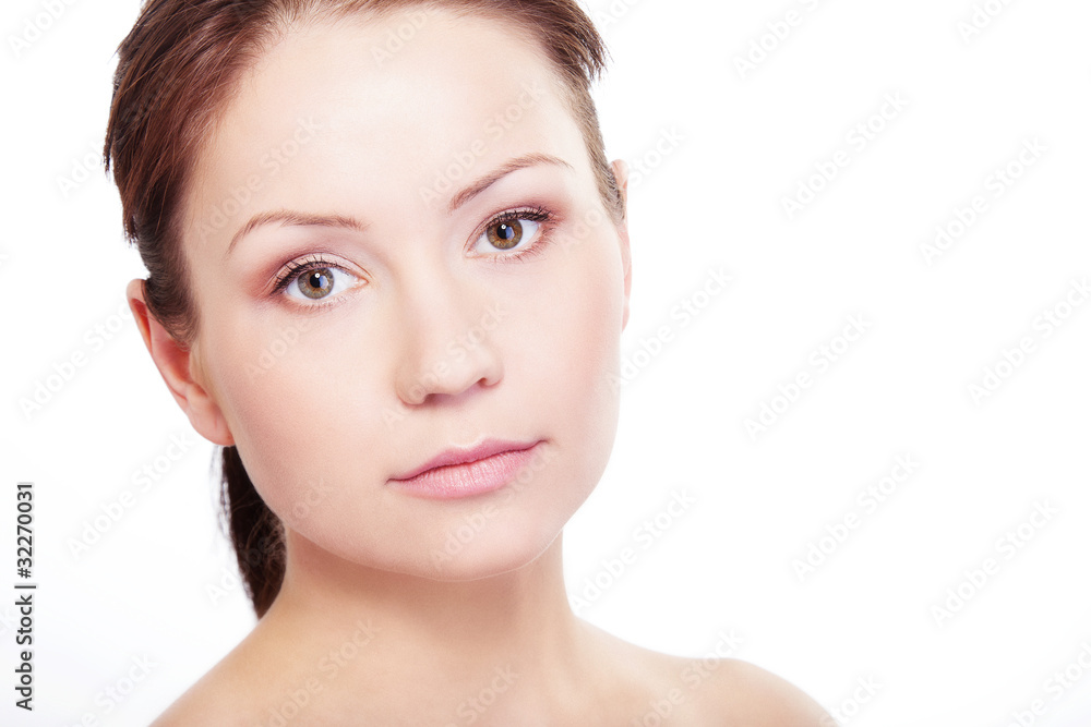 A beauty girl on the white background