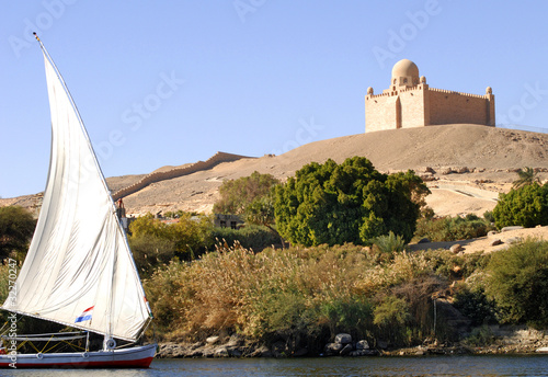 The Tomb of the Aga Khan at Aswan on the banks of the River Nile photo