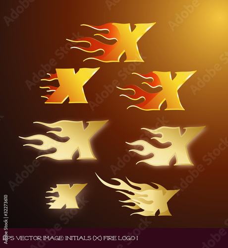 eps Vector image:initials（X）fire logo I