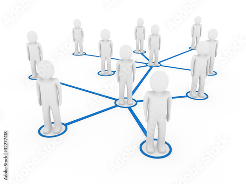 3d men network social blue