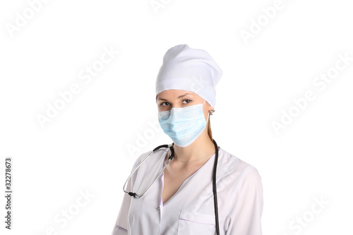 Doctor With Mask And Stethoscope