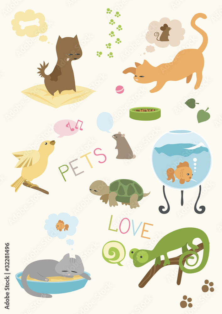 Obraz premium Cute Pets' Set