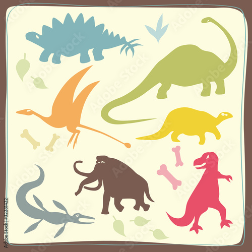 Dinosaurs  Coloured Set