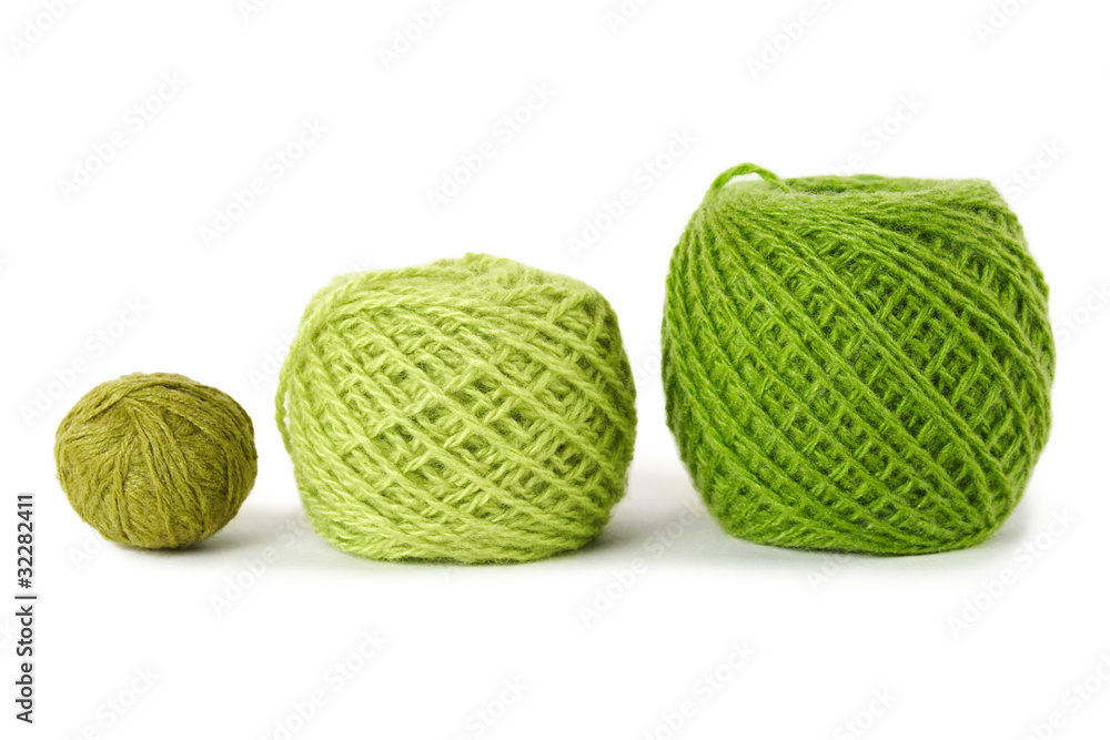 green gamma clews in a row, isolated green gamma clews in a row, isolated