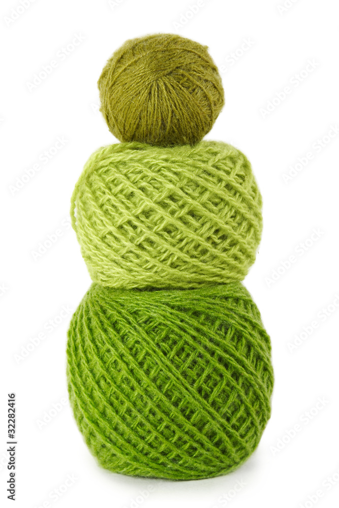 green gamma clews in a vertical row, isolated green gamma clews in a vertical row, isolated