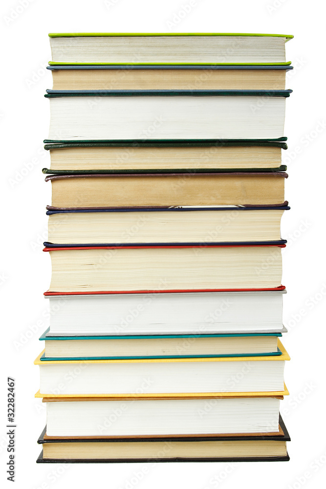 big stack of books in hard cover, isolated big stack of books in hard cover, isolated