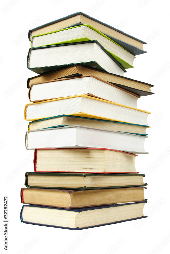 big stack of books in hard cover, isolated big stack of books in hard cover, isolated