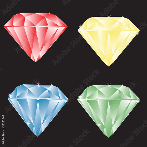 Jewels on black background