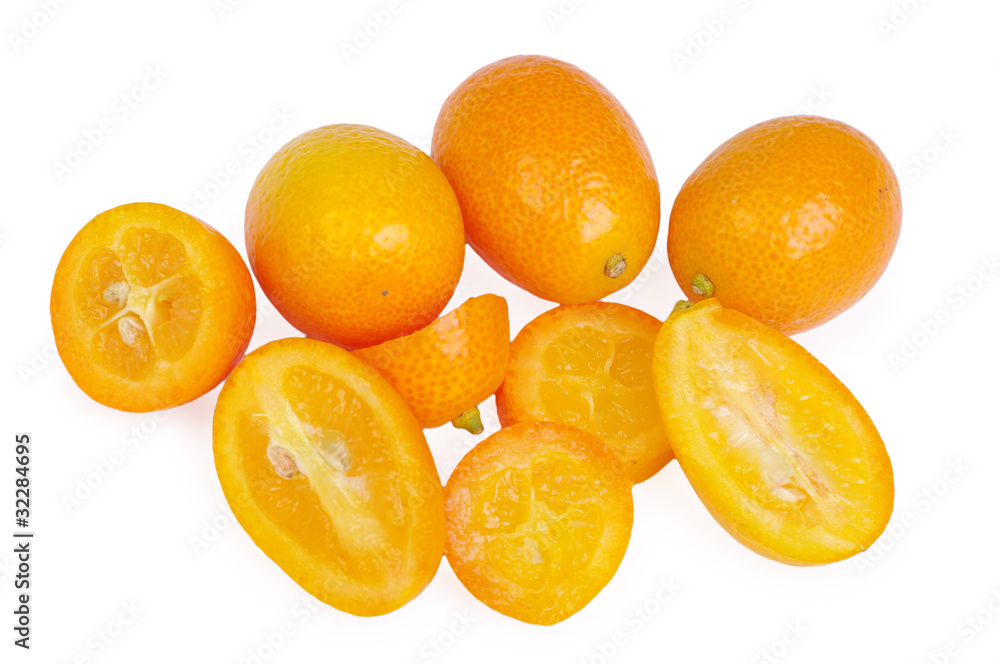 Fototapeta premium Group kumquat isolated on the white background