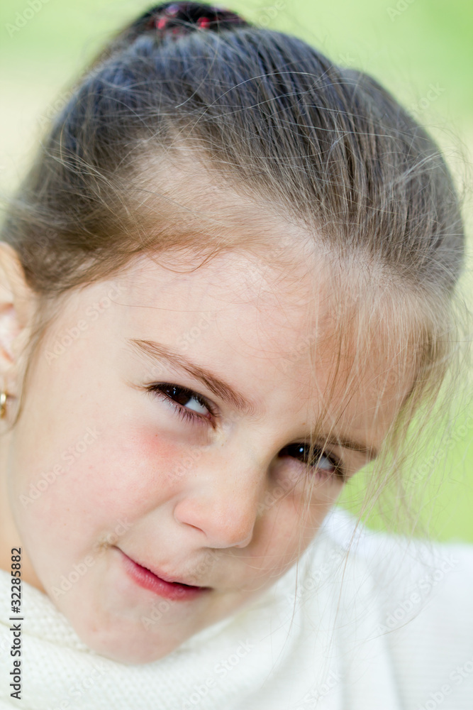 Smiling little girl portrait outside Smiling little girl portrait outside