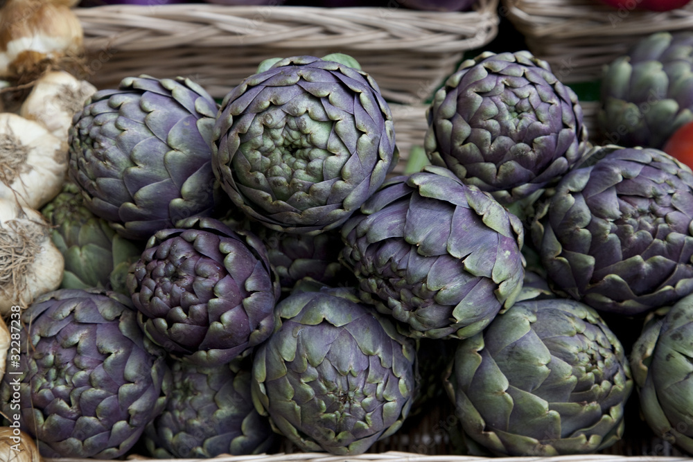Fototapeta premium Artichoke for sale on market stall