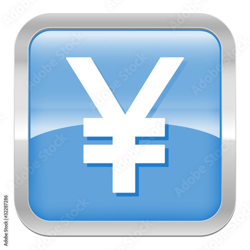 pictogramme yen série carré bleu