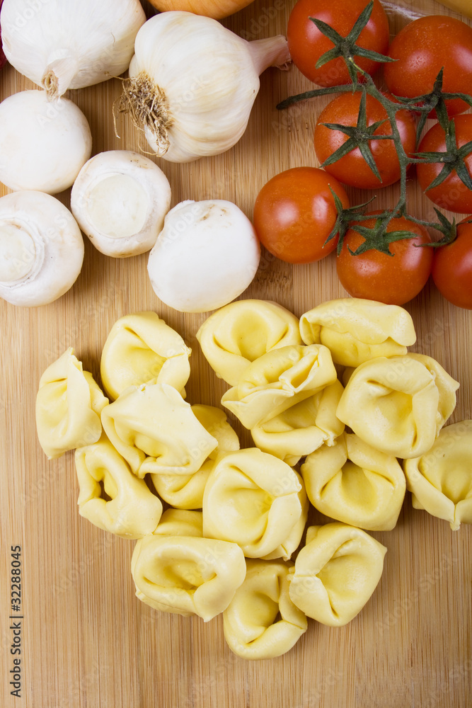 Raw tortellini pasta Raw tortellini pasta