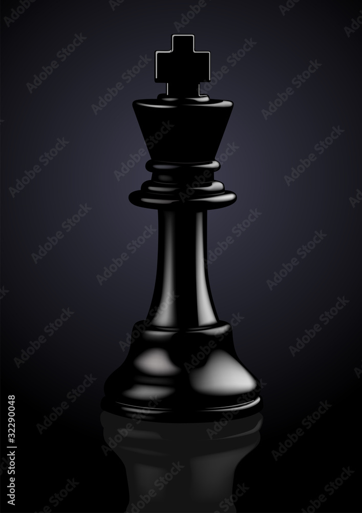 Chess Black King - Vector Illustration