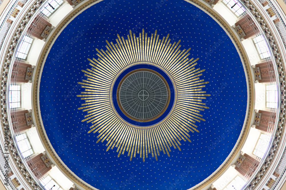Fototapeta premium Blue cupola of an art nouveau church