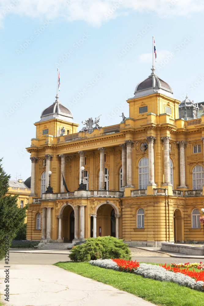 Zagreb. The building of the Croatian National Theater