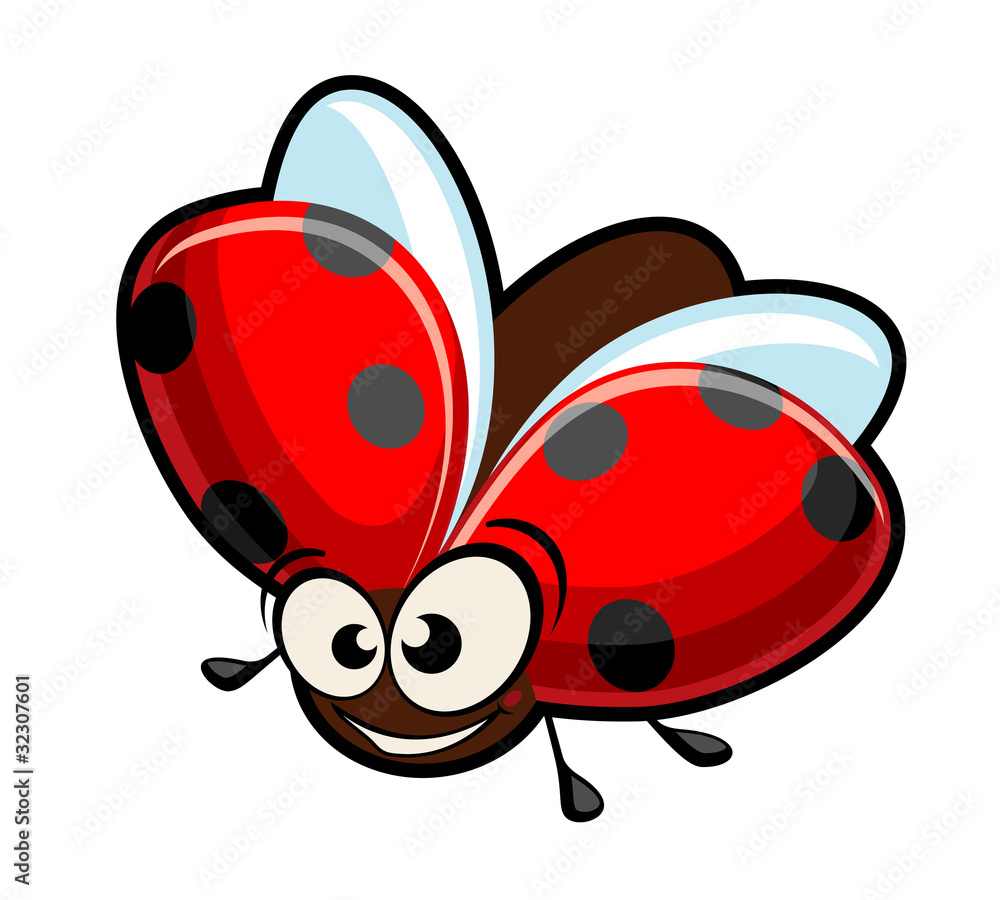 Obraz premium Funny cartoon ladybug