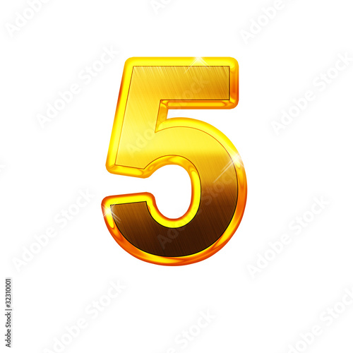 5- cinq - chiffre en OR