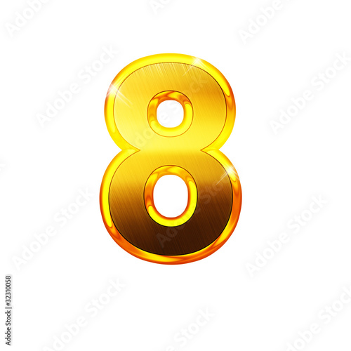 8 - huit - chiffre en OR