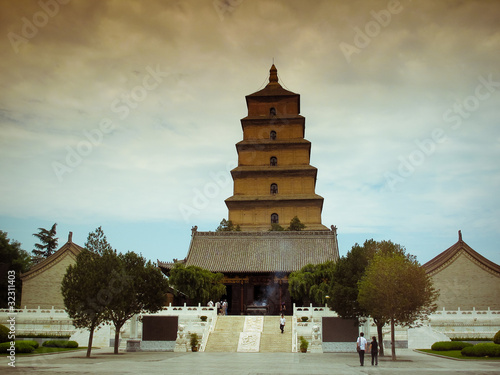 Giant Wild Goose Pagoda - Buddhist pagoda in Xian, China.