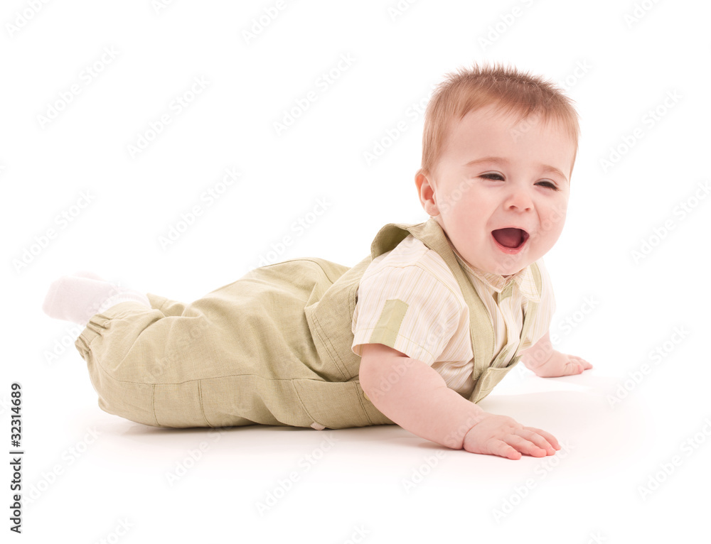 Portrait of adorable blue-eyes baby lying down Portrait of adorable blue-eyes baby lying down