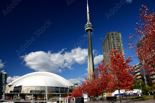 CN Tower and Roger Centre During Fall