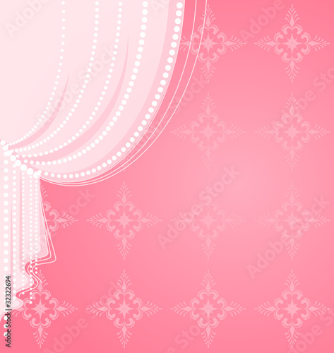 Vector pink curtain