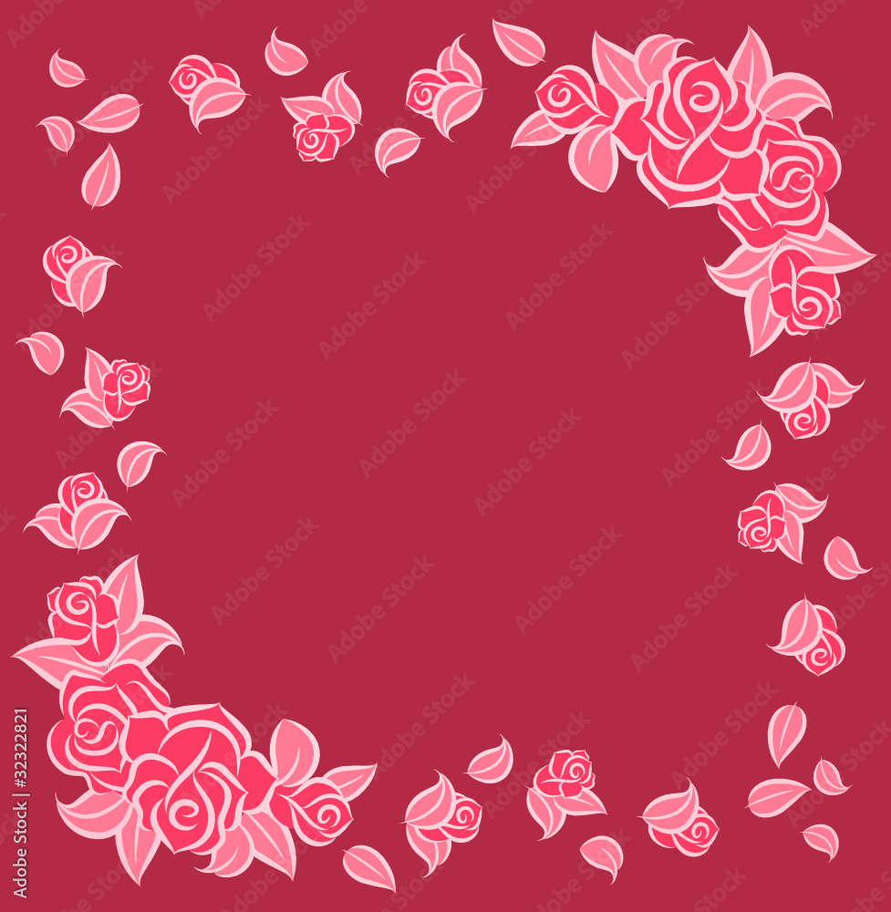 Background with beautiful roses. Vector