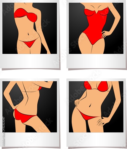 Beautiful sexy girls in photo frames.