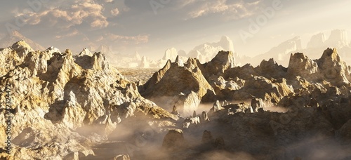 Alien Desert Canyon in the Clouds