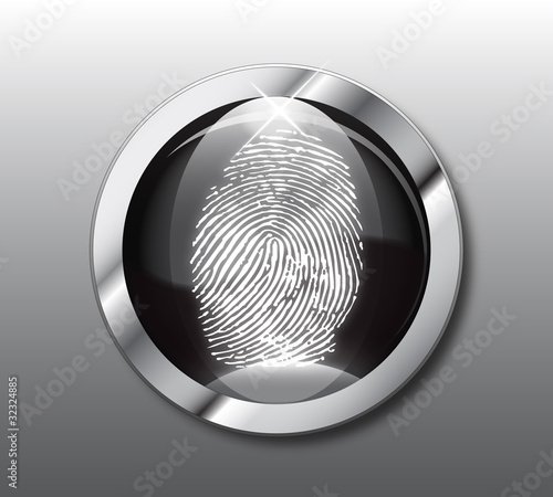Black button fingerprint-vector illustration