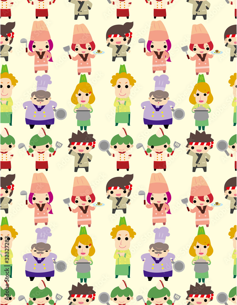 seamless cartoon chef pattern seamless cartoon chef pattern