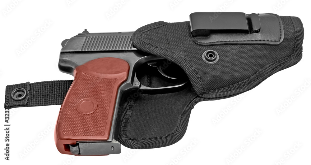 Handgun in a holster Handgun in a holster